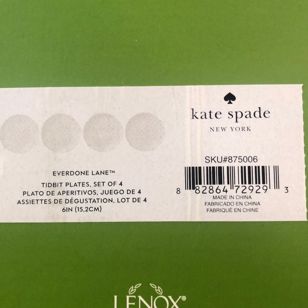 Kate Spade ♠️ Everdone Lane Tidbit Plates Set of 4 - Picture 2 of 4